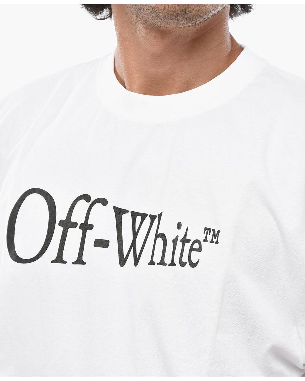 Off-White c/o Virgil Abloh White Crew Neck T-Shirt With Contrast Print for men