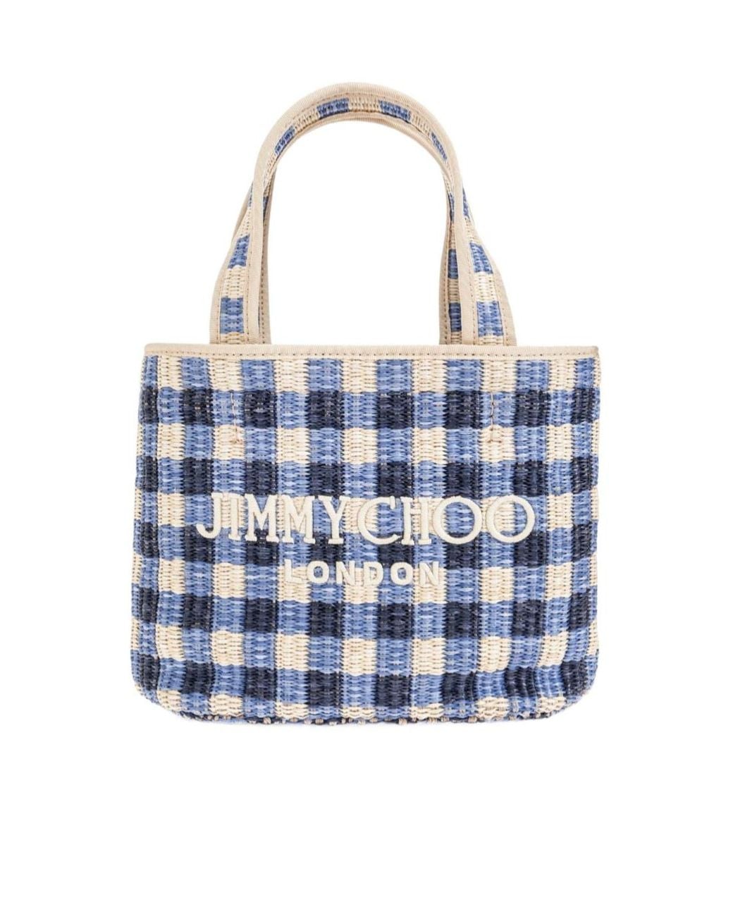Jimmy Choo Blue Mini Beach Tote Bag