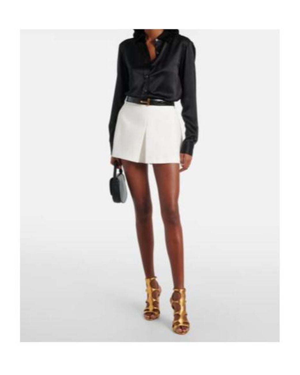 Tom Ford White Cotton And Silk-Blend Piqué Skort