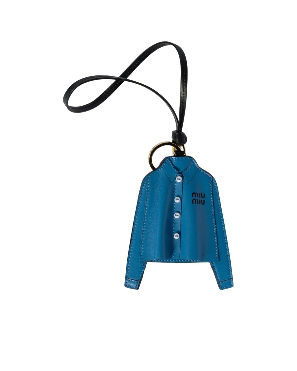 Miu Miu Blue Logo-Printed Trick Keychain