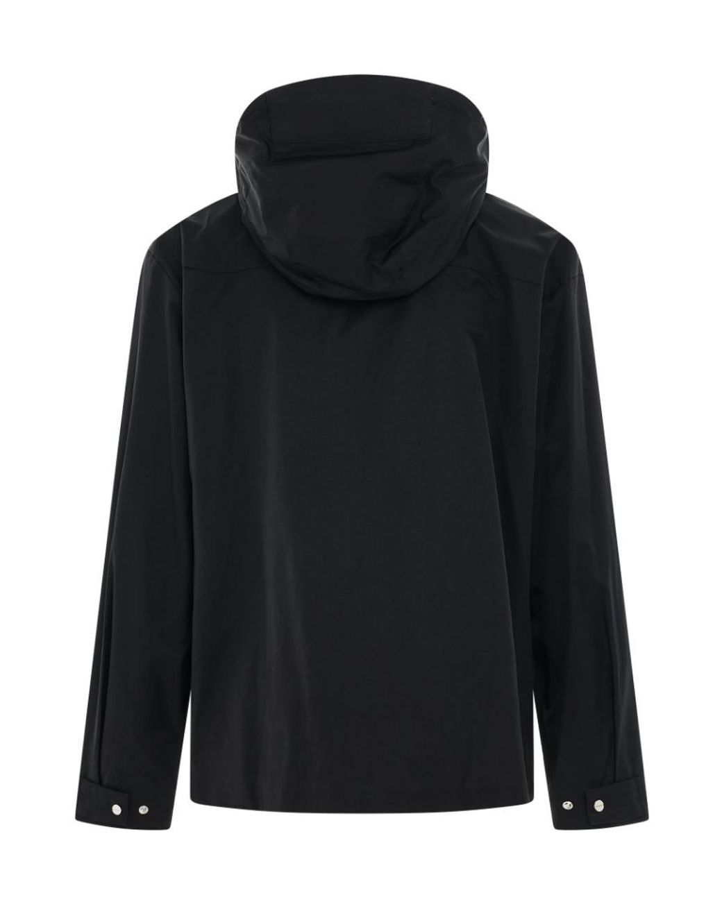 Wooyoungmi Black Logo-Plaque Hooded Jacket