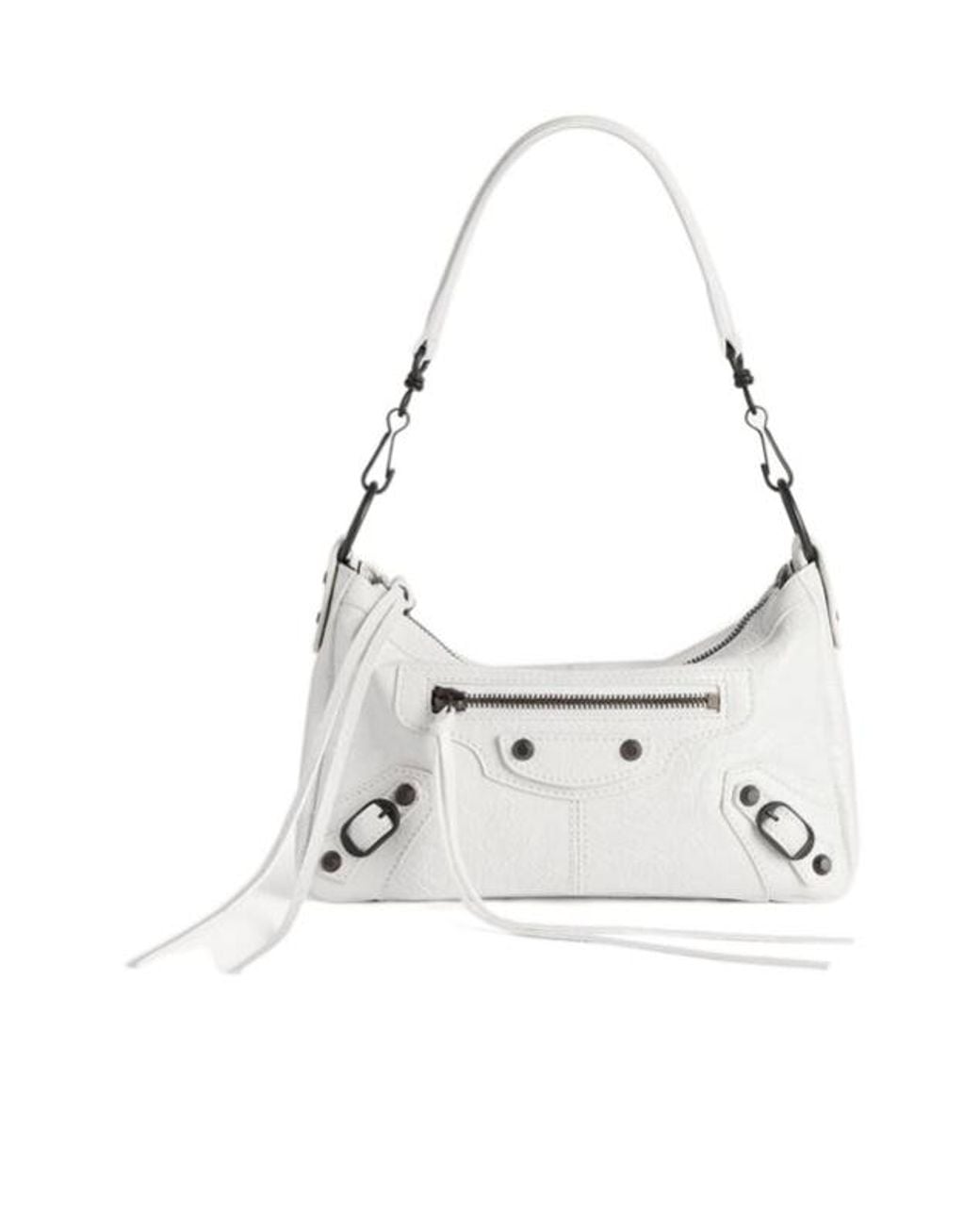 Balenciaga White Le City Moto Mini Shoulder Bag