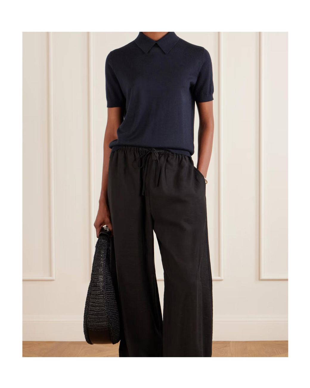 Lisa Yang Blue Short-Sleeved Sweater