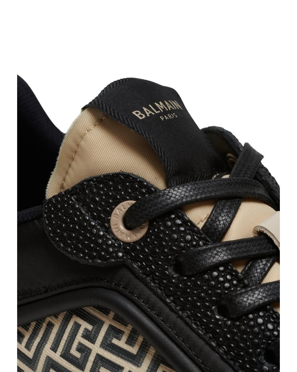 スニーカー Balmain RACER MONOGRAMMED NYLON AND LEATHER Sneakers Balmain Racer Monogrammed Nylon And Leather Trainers in