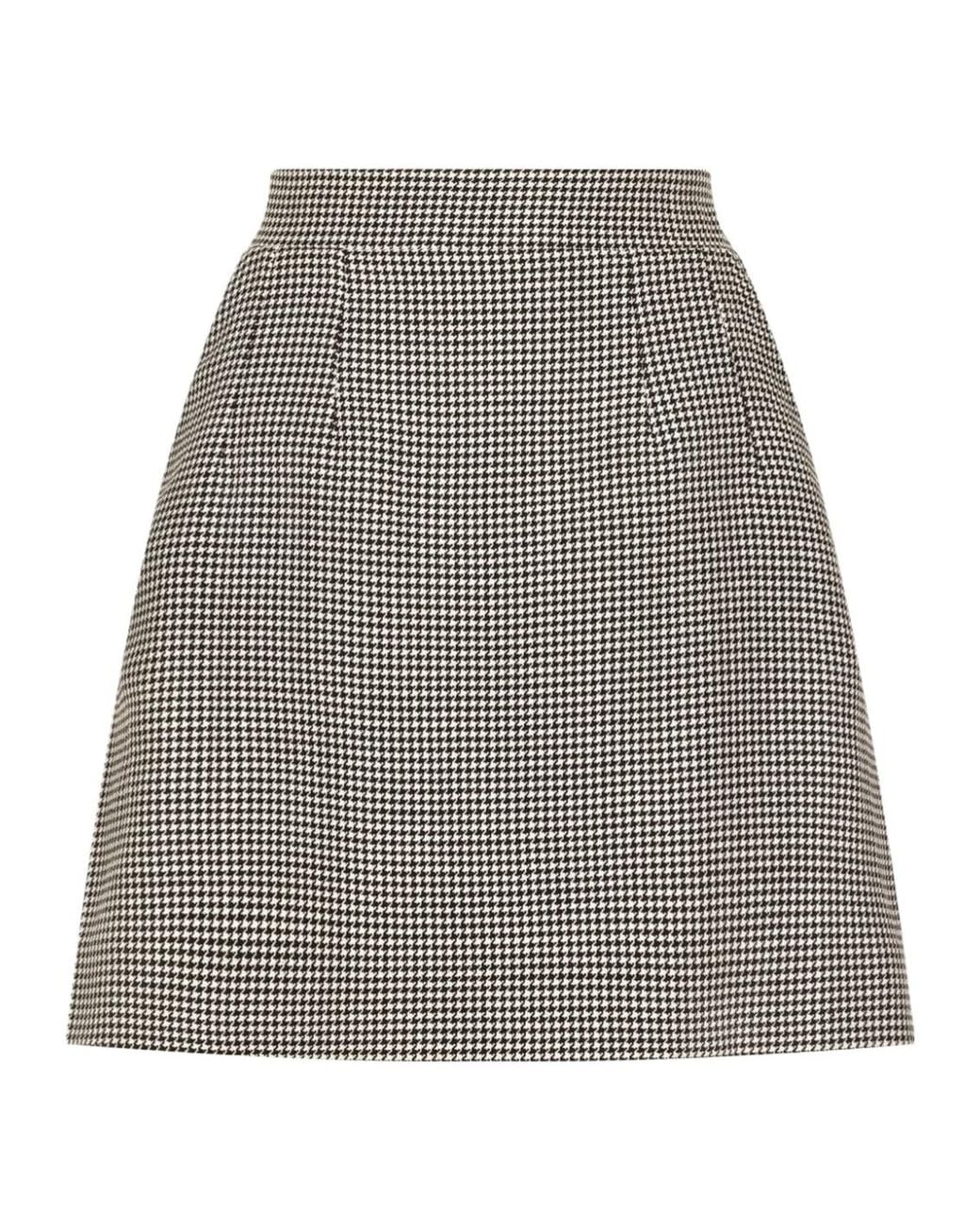 Dolce & Gabbana Gray Tartan Check Skirt