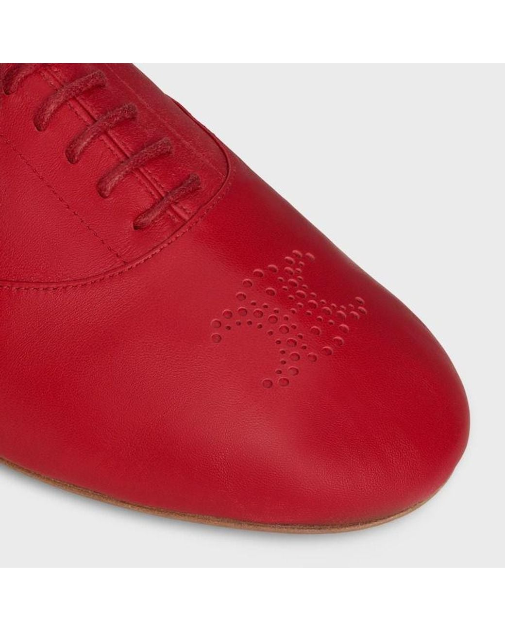 Céline Red Lise Perforated Triomphe Richelieu