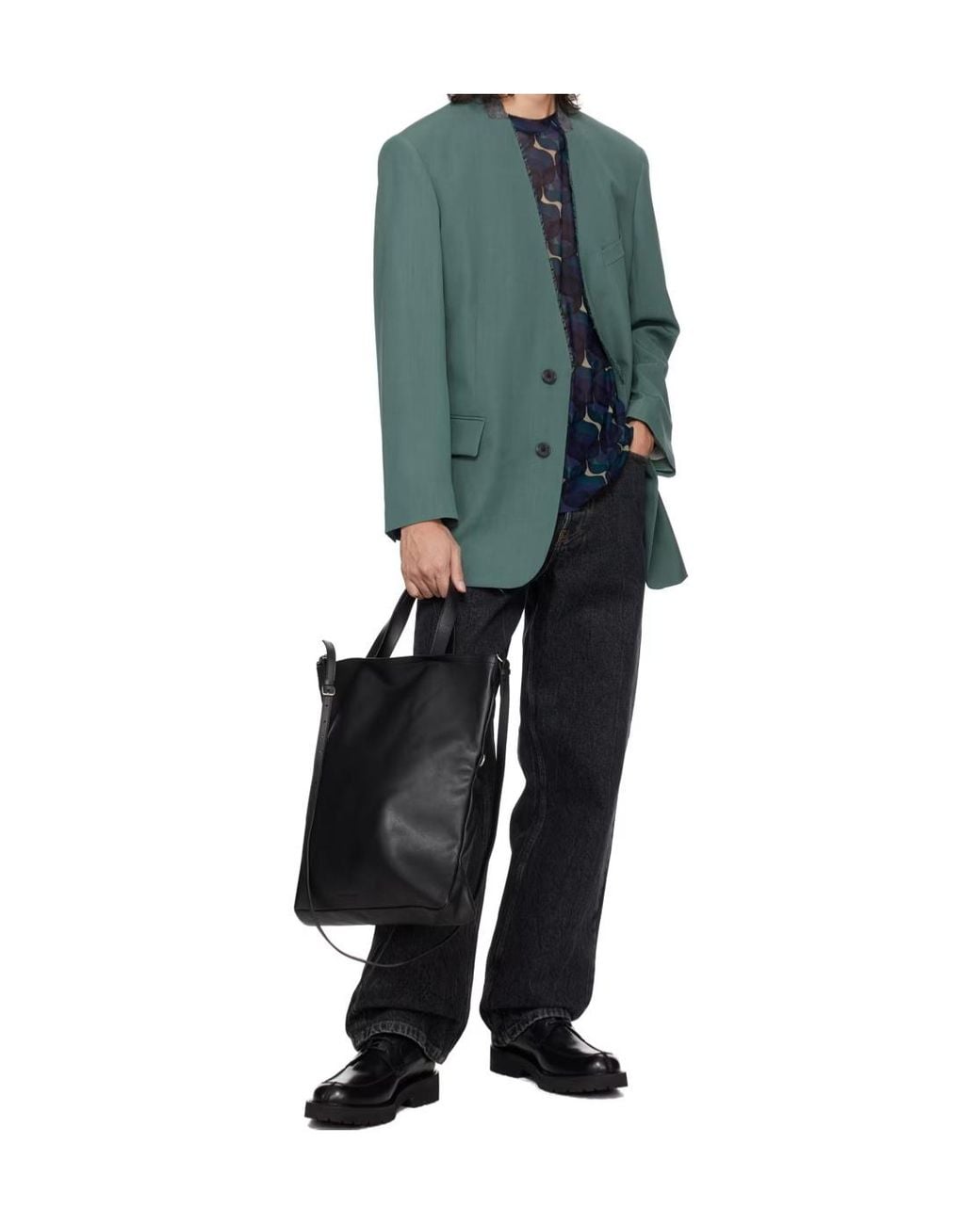 Dries Van Noten Blue Single-Breasted Long-Sleeved Jacket for men