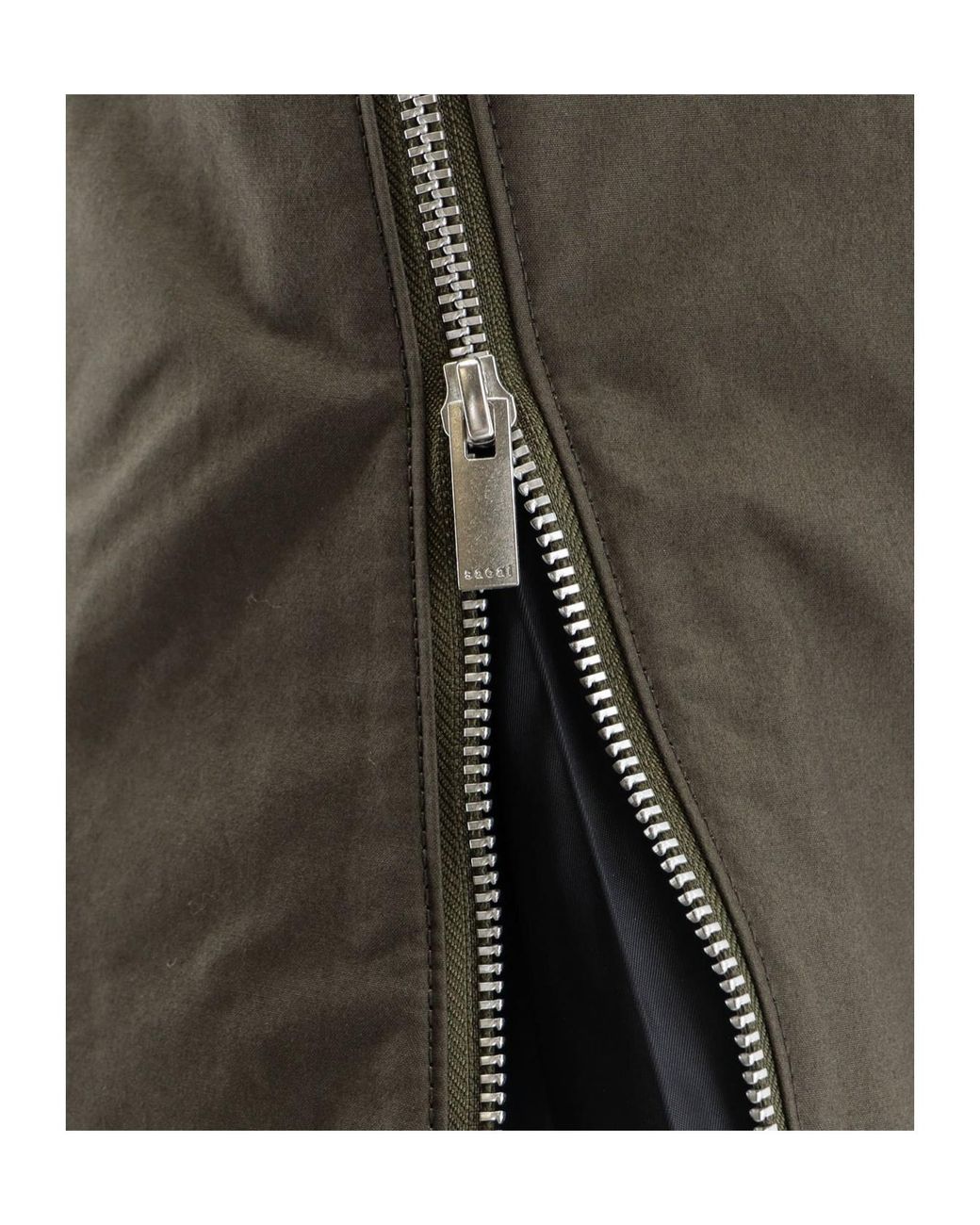 Sacai Multicolor Pleated-Panel Zip-Detail Mid Skirt