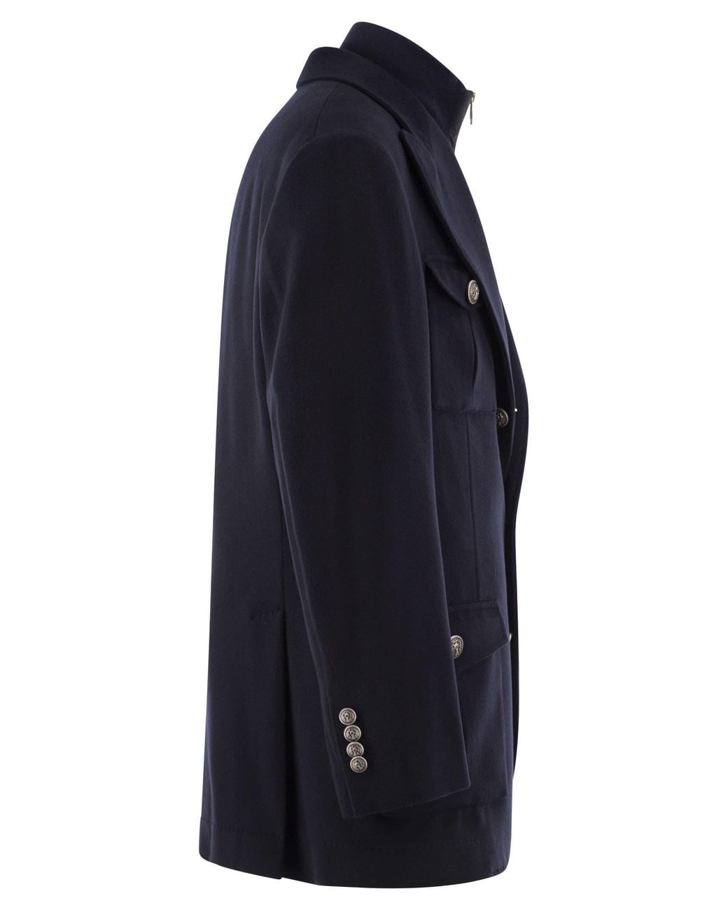 Brunello Cucinelli Blue Long-Sleeve Casual Jacket for men