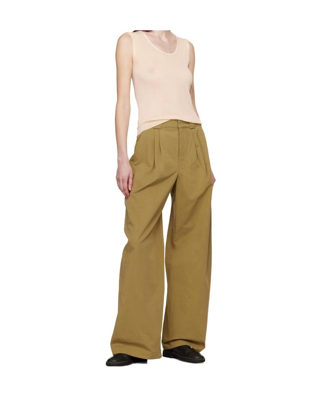 Lemaire White Semi-Sheer Ribbed Knitted Tank Top