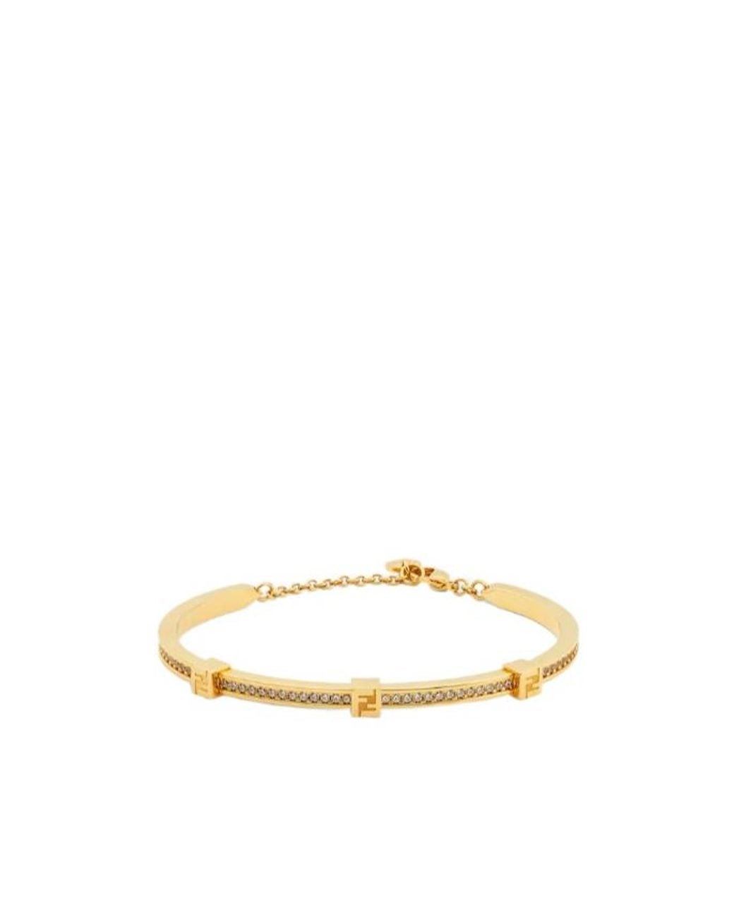 Fendi Metallic Forever Embellished Bracelet