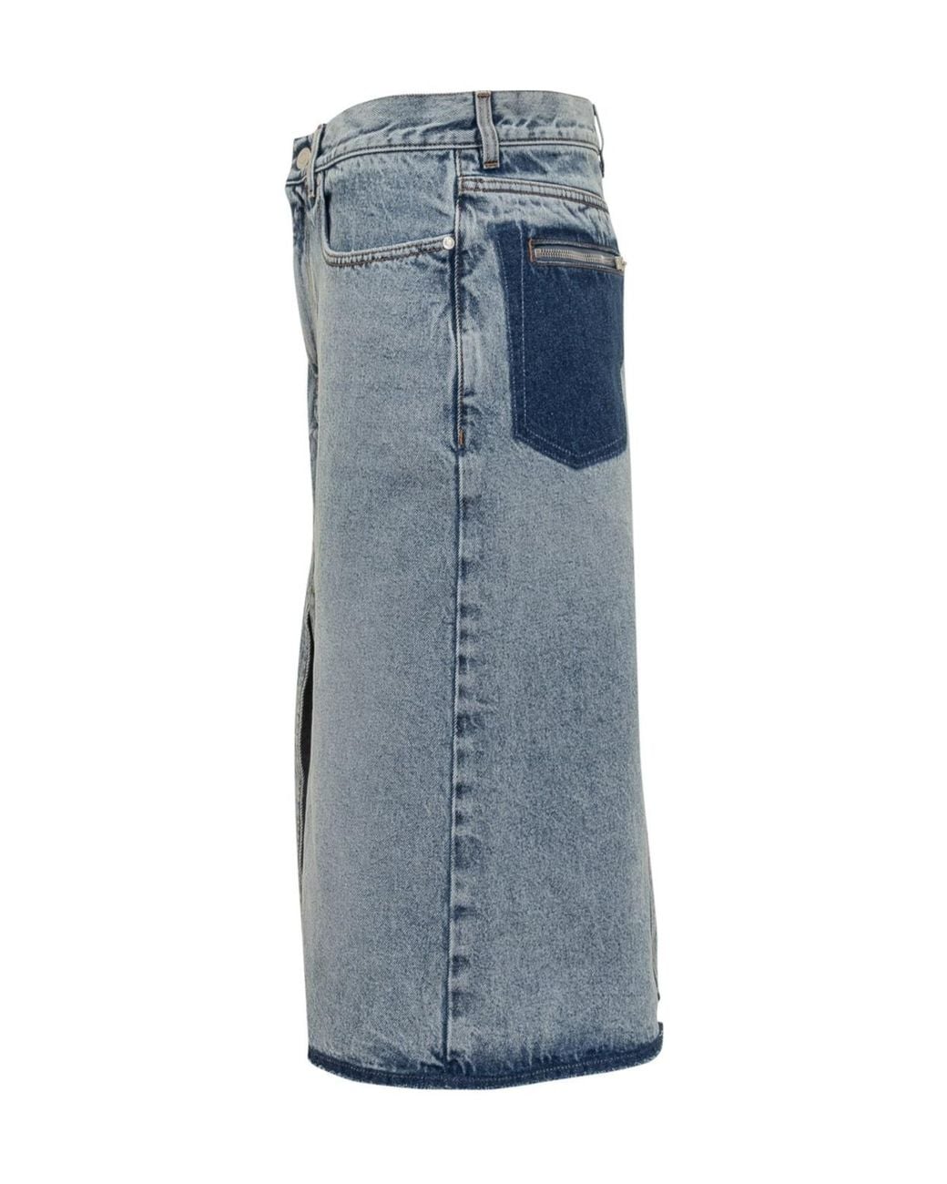 Stella McCartney Blue Slit Detailed Midi Skirt