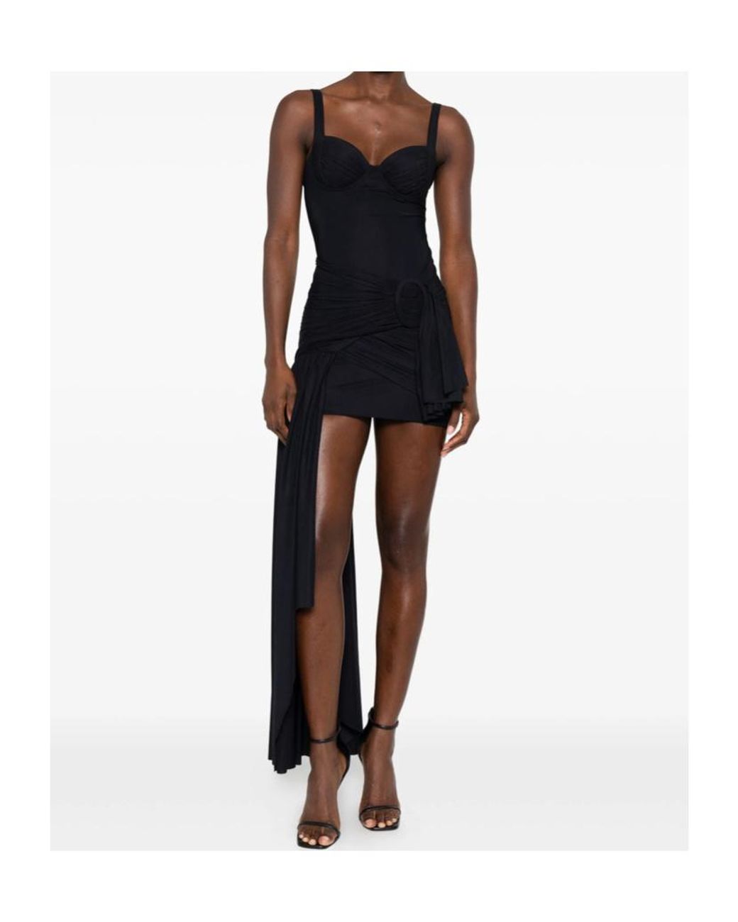 Balenciaga Black Draped Dress By