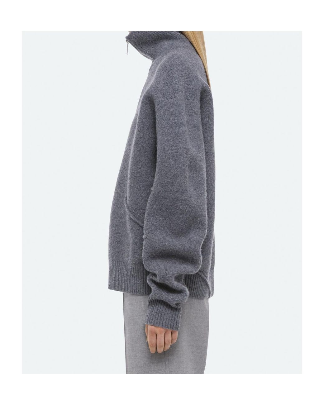 Helmut Lang Gray Long Sleeve Zipped Jumper