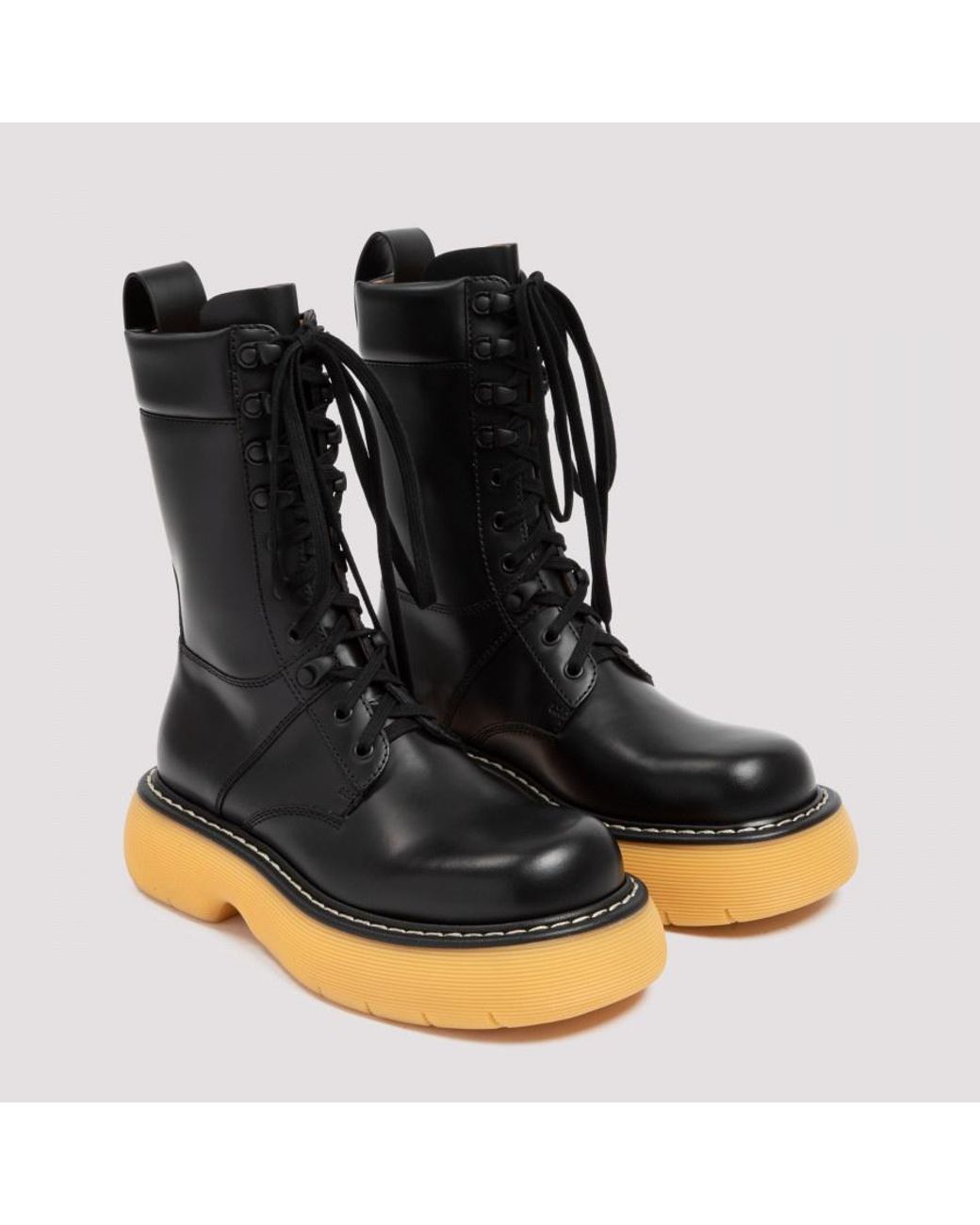 Bottega Veneta Black Chunky-Sole Ankle-Length Boots