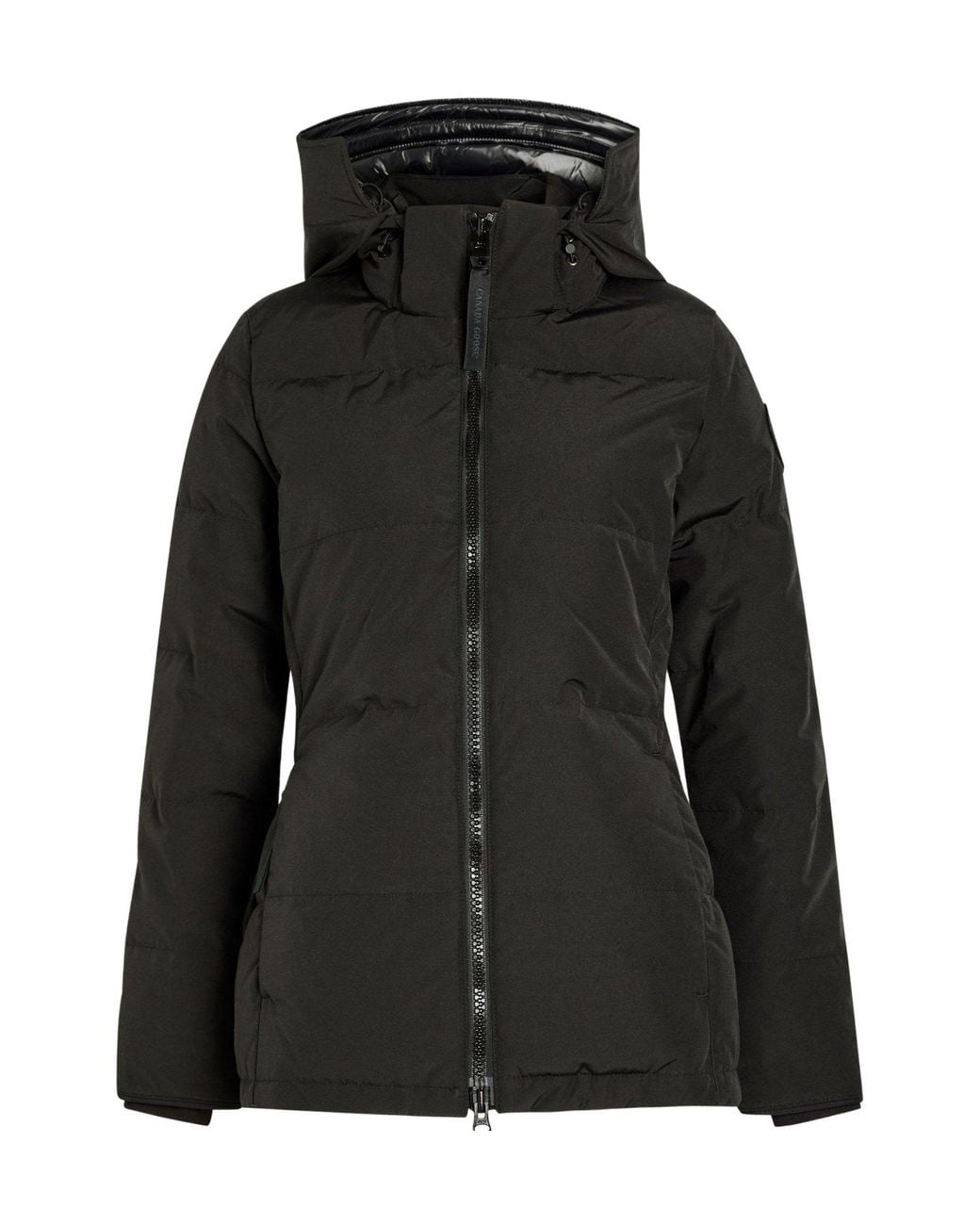 Canada Goose Black Waisted Hooded Down Coat
