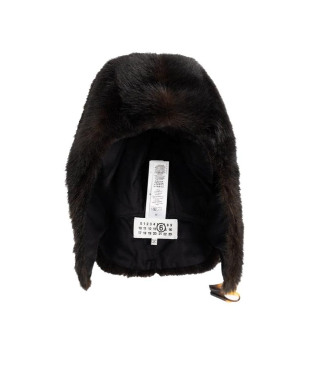 MM6 by Maison Margiela Black Faux Fur Hat for men