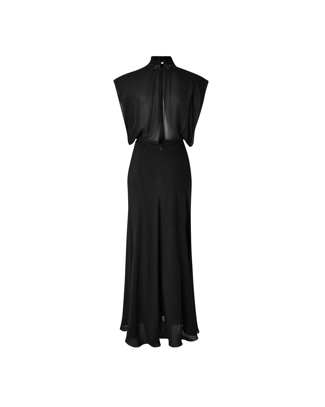 Fendi Black High Neck Sheer Maxi Dress