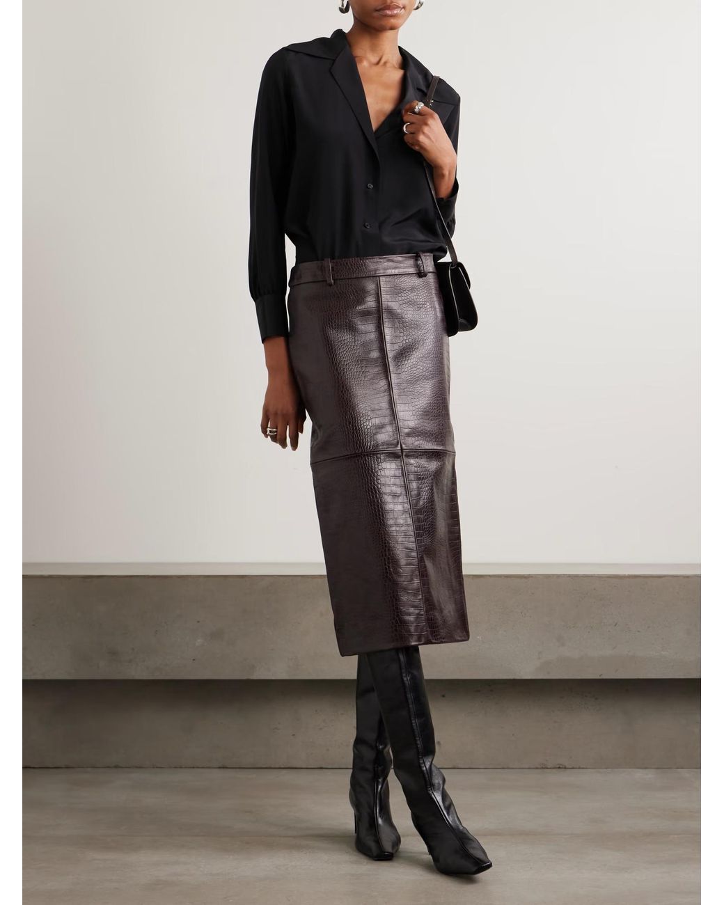 Nili Lotan Black Joxe Long-Sleeved Shirt
