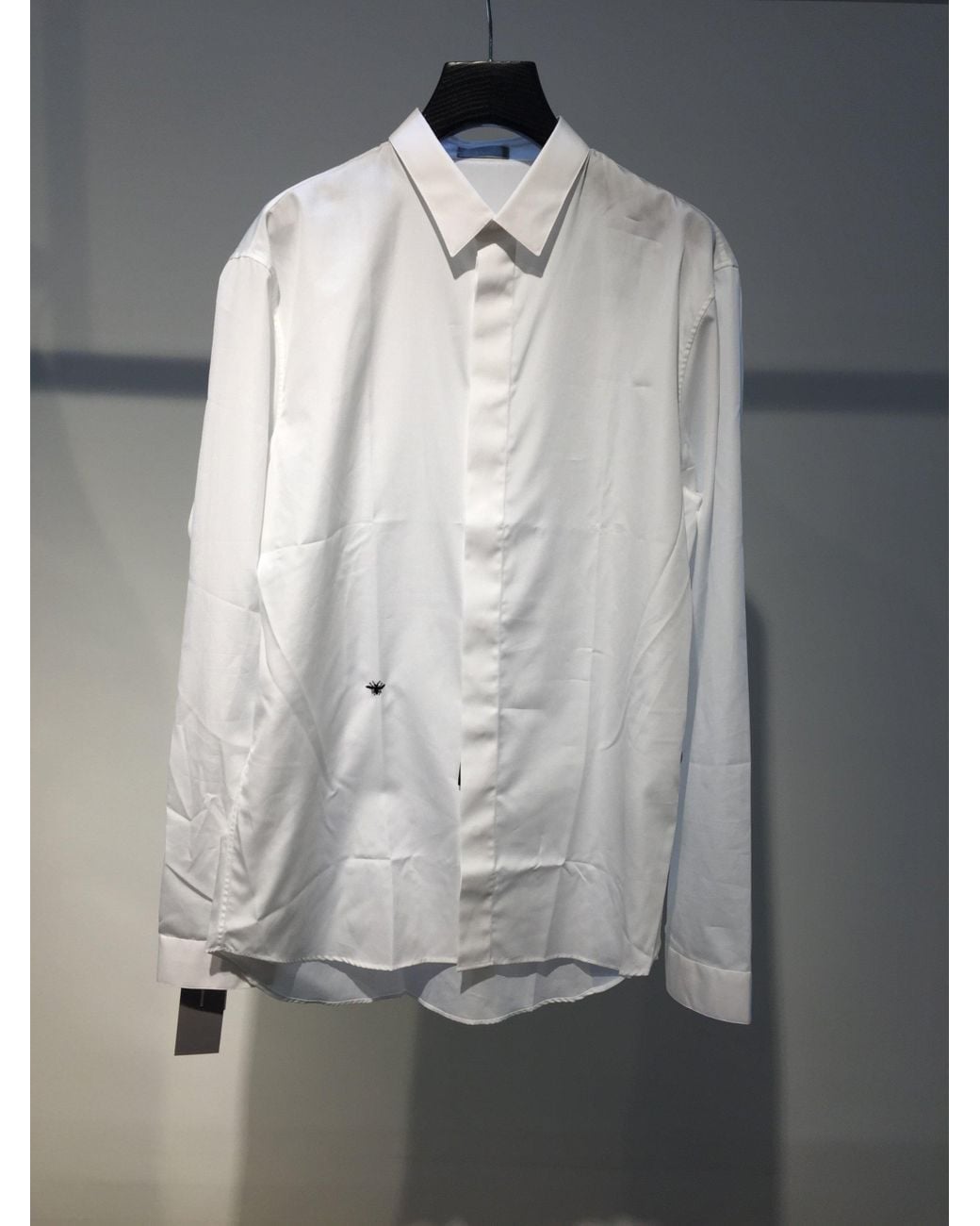 Dior White Homme Bee Embroidered Long-Sleeved Shirt for men