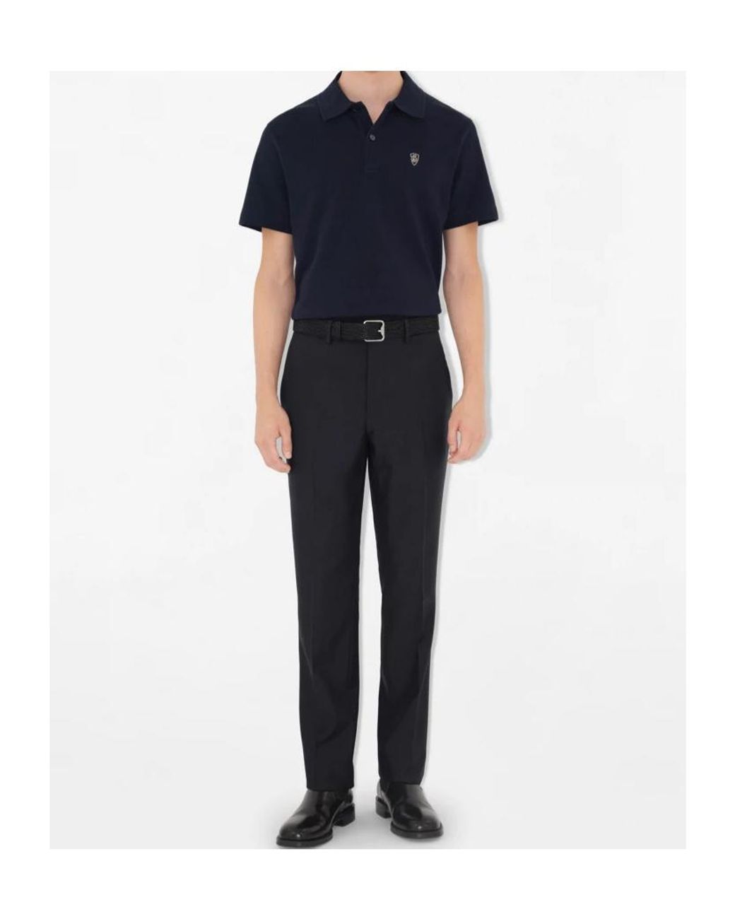 Burberry Blue Logo Embroidered Regular-Fit Polo Shirt for men