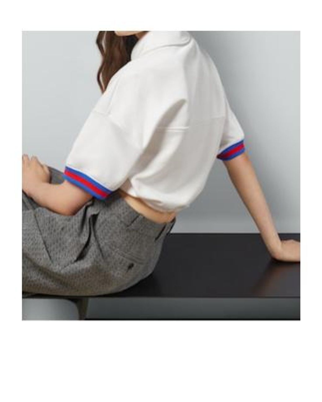 Gucci White Logo Patch Polo Shirt