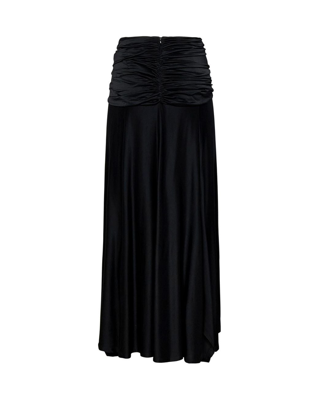 Rabanne Black Gathered Detailed Midi Skirt