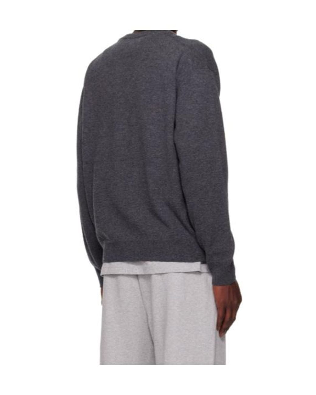 we11done Blue Logo Knit Pullover Sweater for men