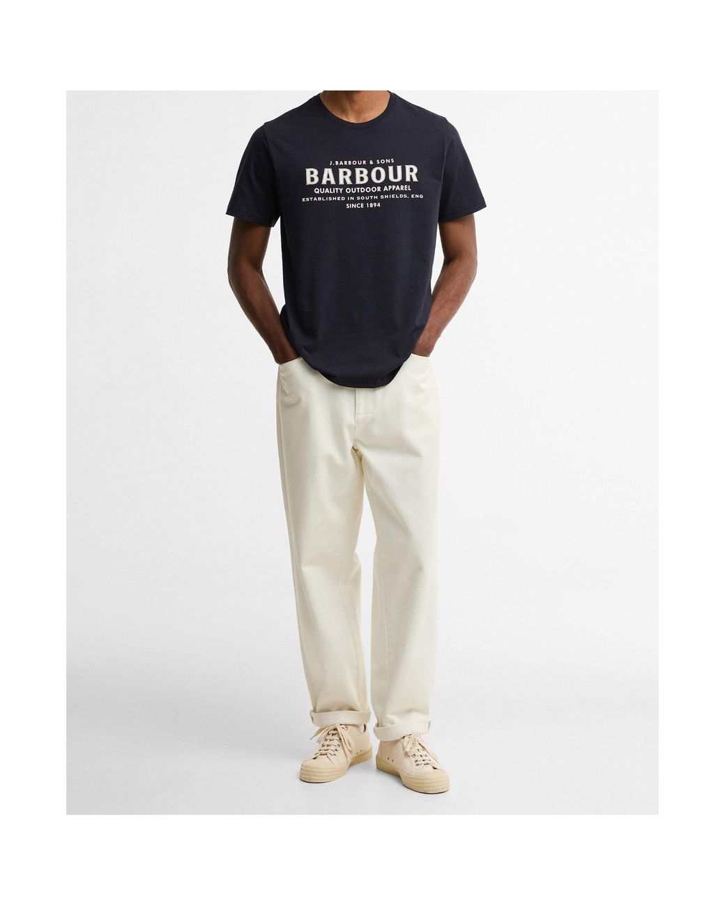 Barbour Blue Moorside Logo Tailored T-Shirt for men