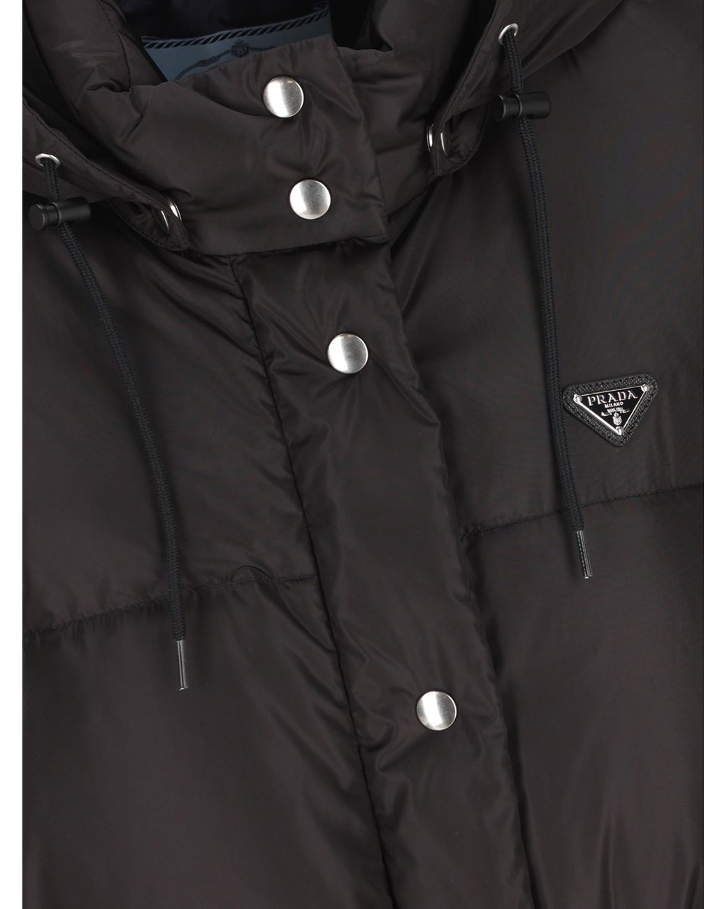Prada Black Logo Plaque Padded Jacket