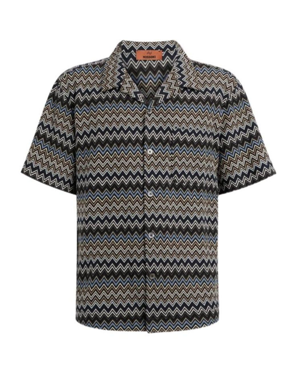 Missoni Black Zigzag Bowling Shirt for men