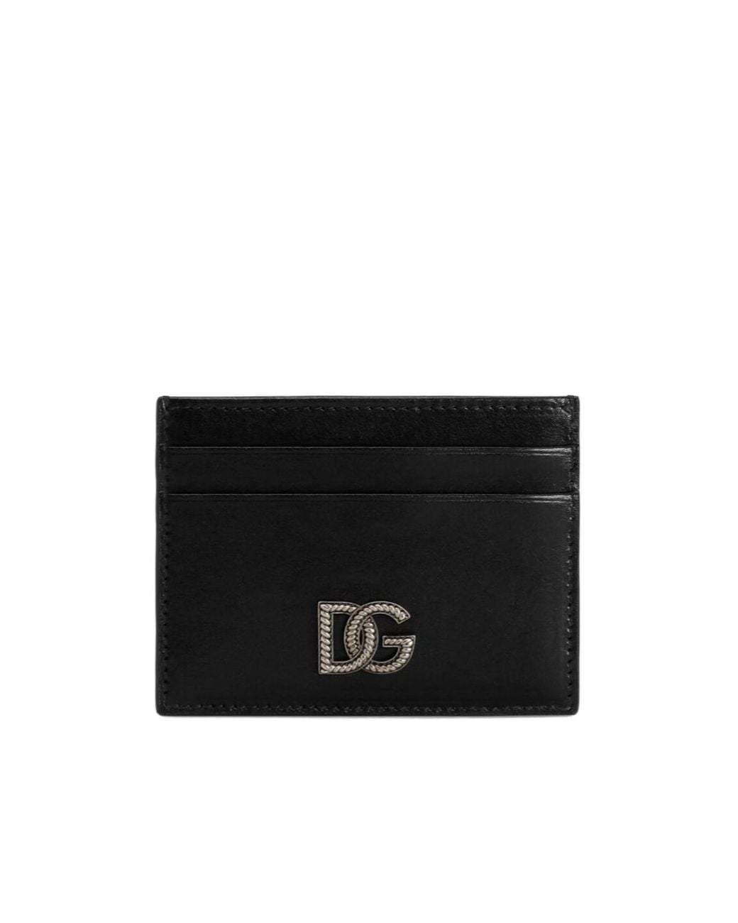 Dolce & Gabbana Black Logo Plaque Card Holder for men