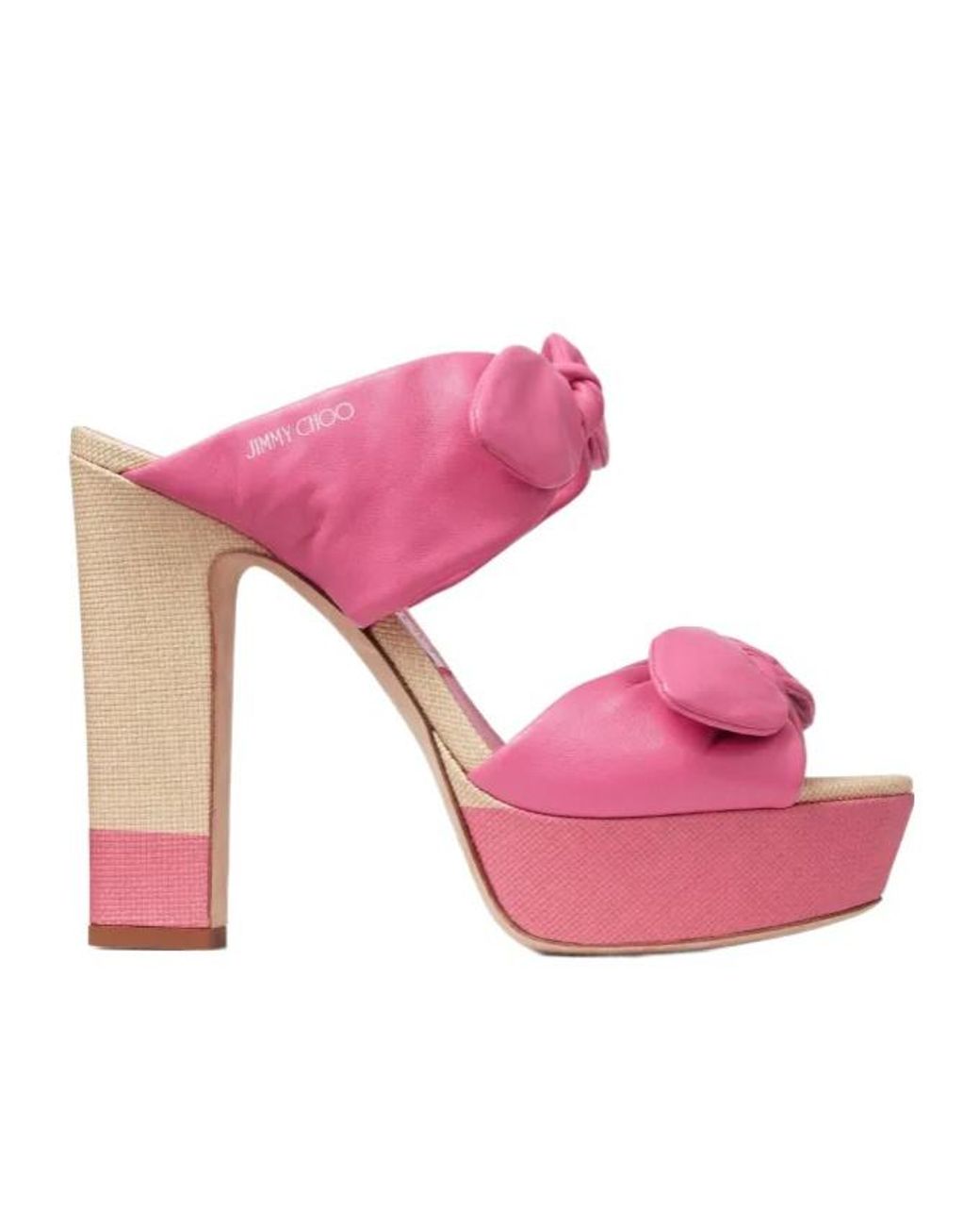 Jimmy Choo Pink Rua 120Mm Platform Mules