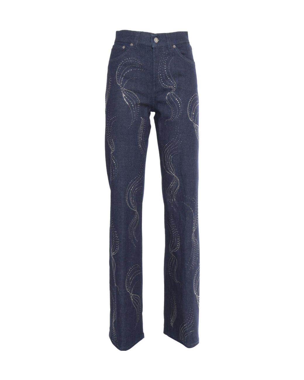 Dondup Blue Amber Straight-Leg Embellished Jeans