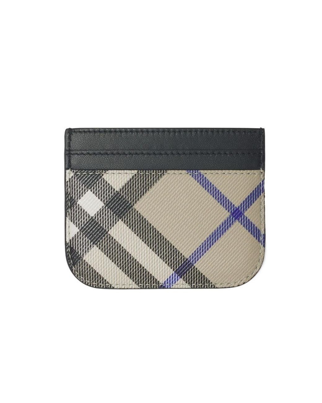 Burberry Gray Check Printed Card Holder