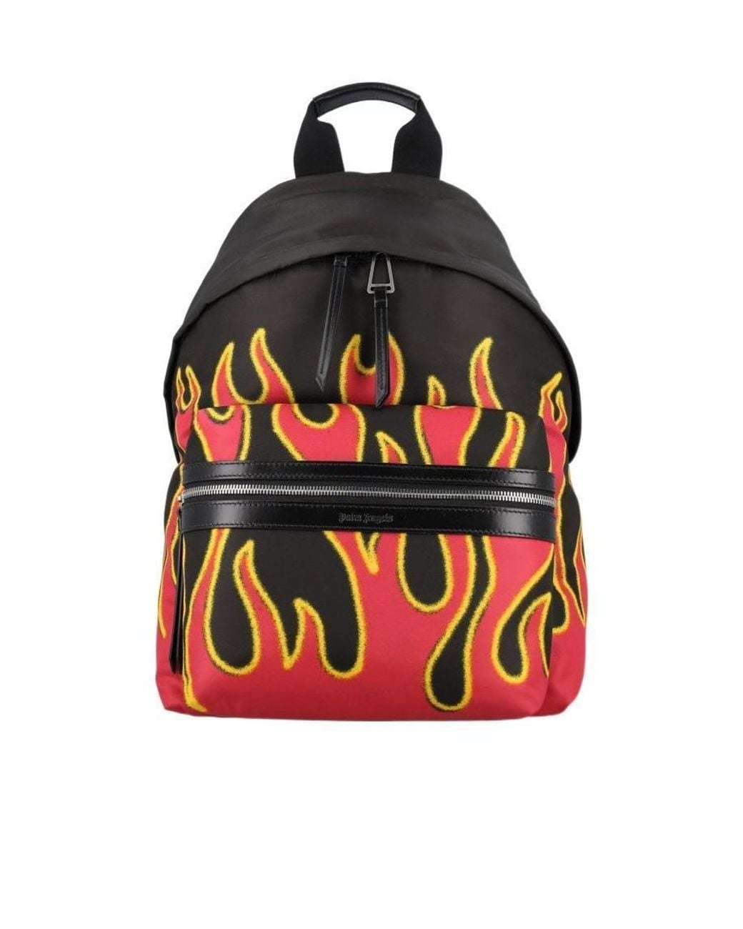 Palm Angels Red Flames Print Backpack for men