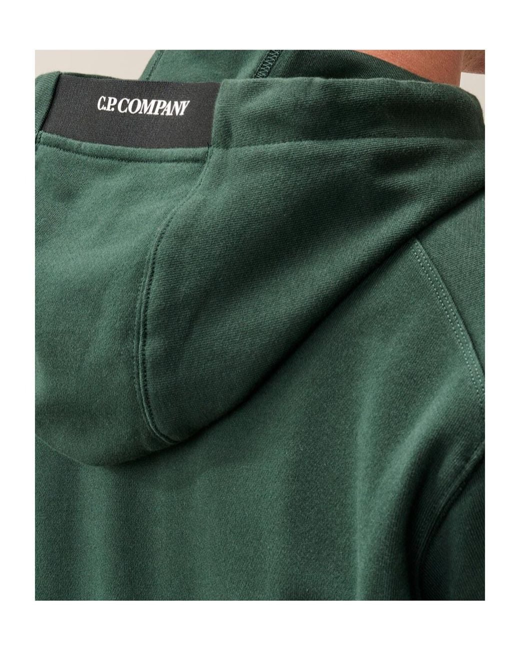 C P Company Green Lens Pocket Hoodie for men