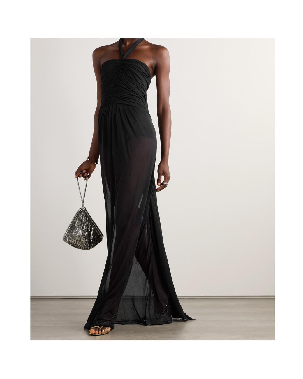 Dolce & Gabbana Black Organza Maxi Dress