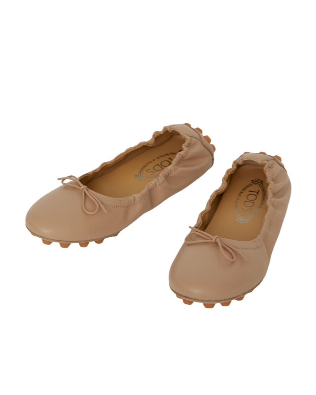 Tod's Natural Gommino Bow-Detailed Ballerina Shoes