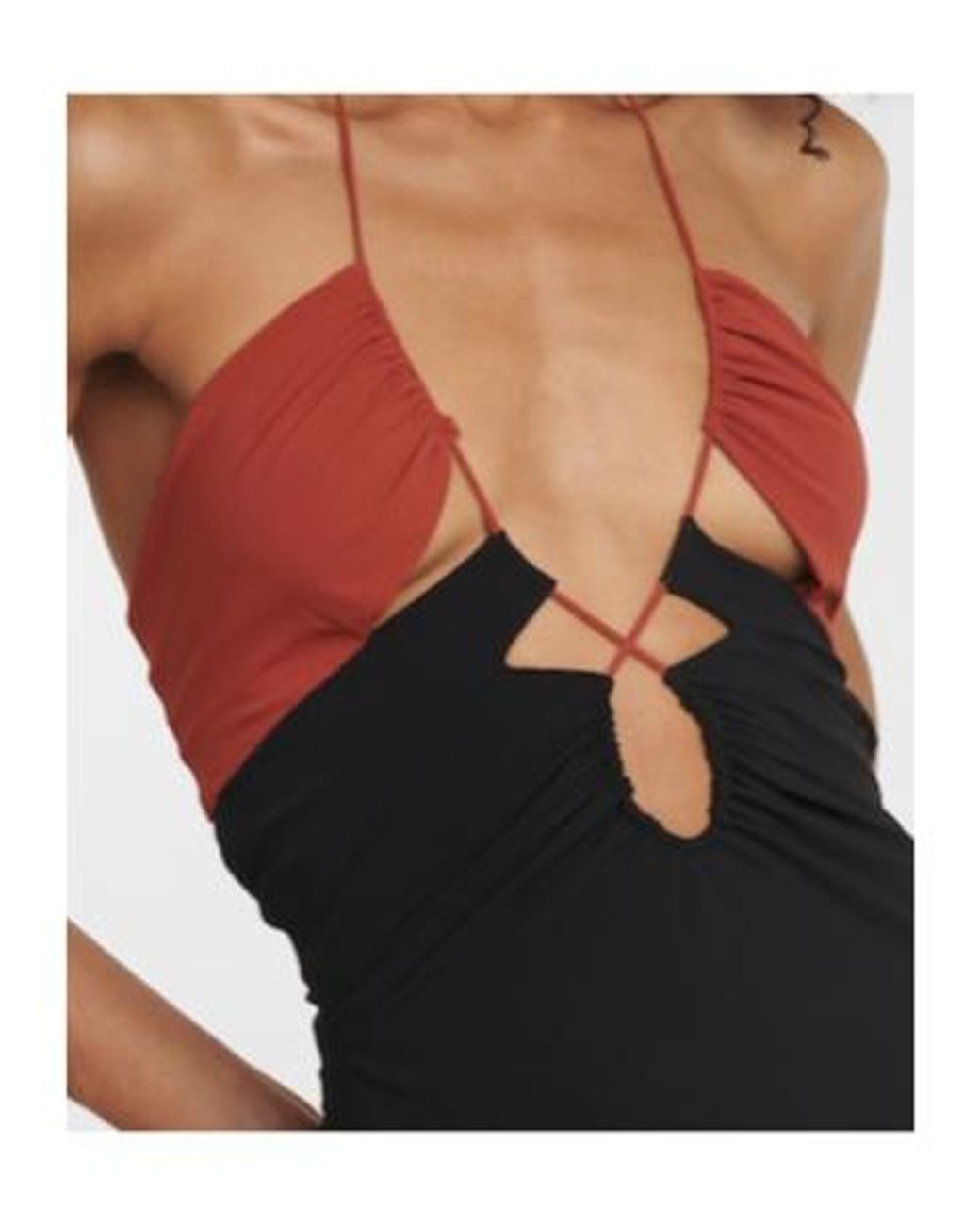 Nensi Dojaka Black Cutout Halterneck Top