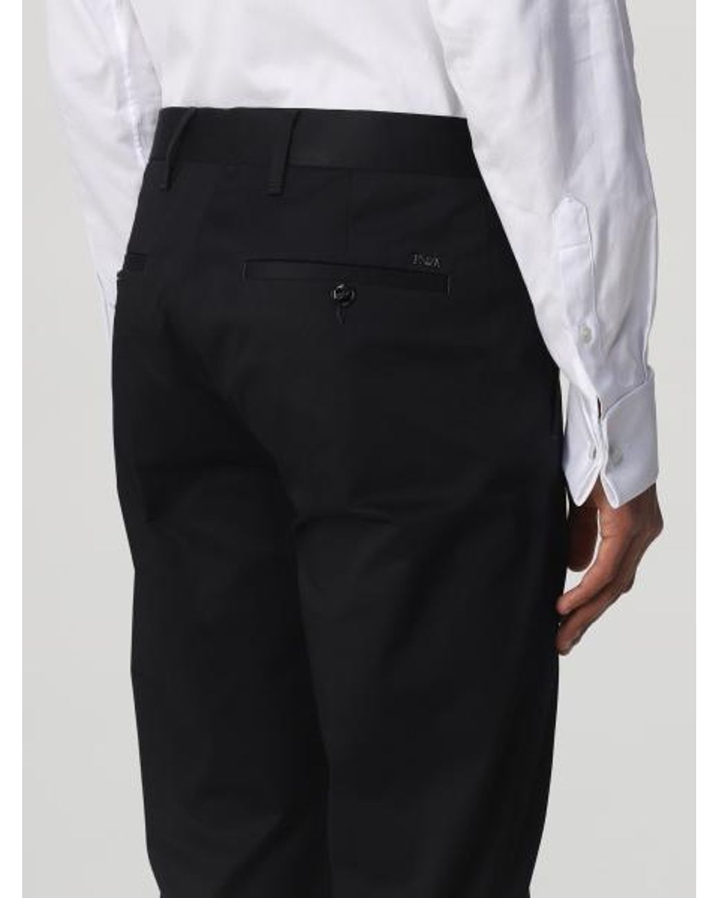 Emporio Armani Black Straight-Leg Slim-Cut Tailored Trousers for men