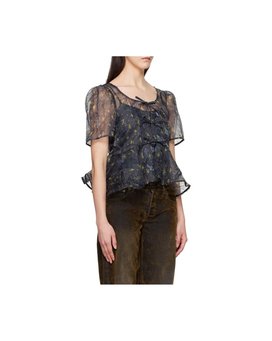 Ganni Blue Peplum Blouse