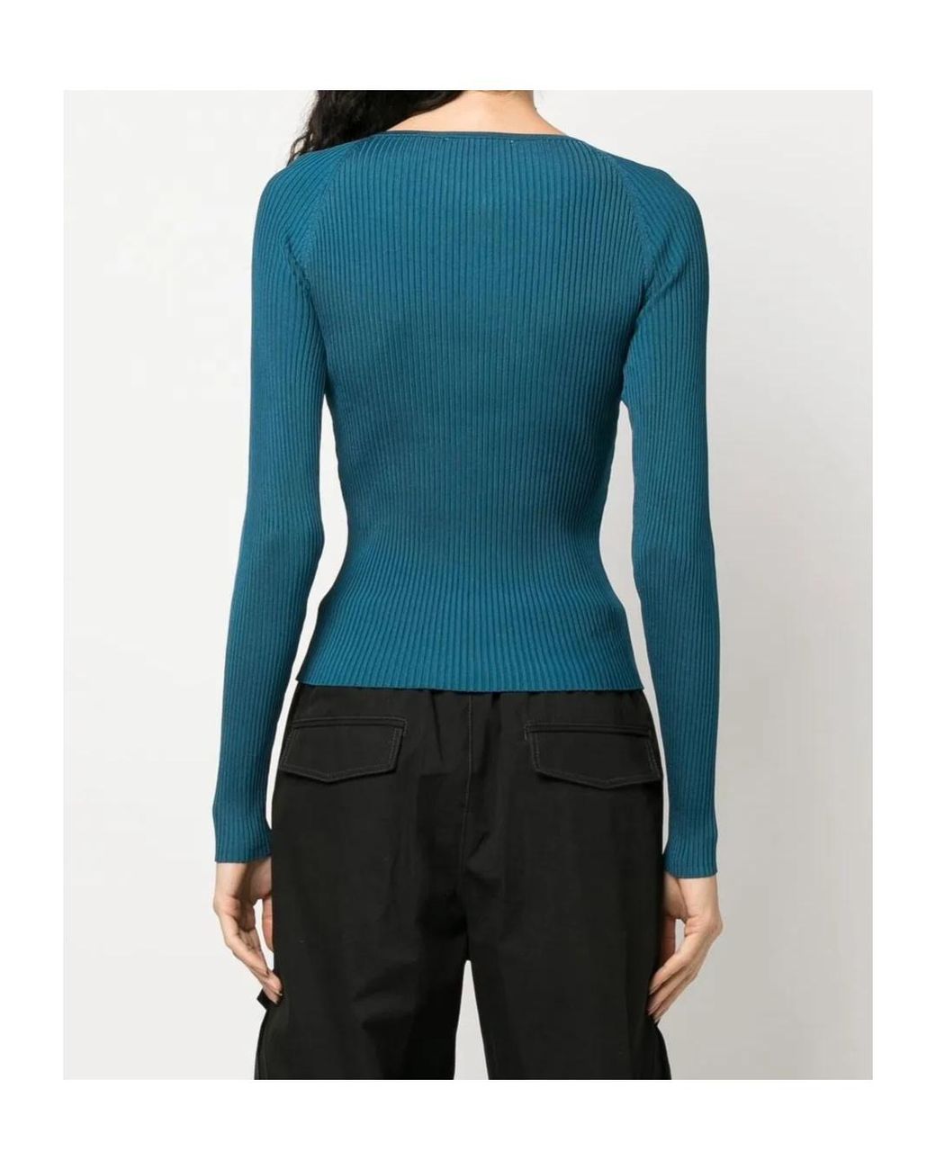 Coperni Blue Cut-Out Knitted Top