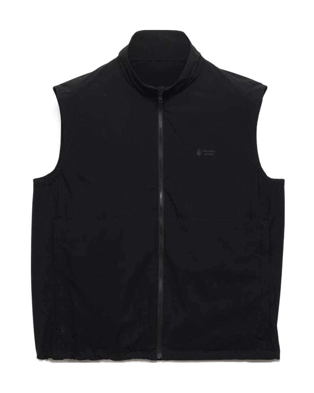Prada Black Zip-Up Sleeveless Jacket for men