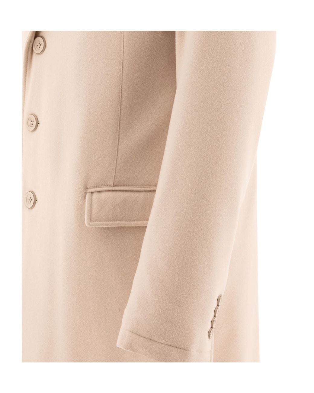 Herno Natural Single-Breasted High-Neck Coat for men