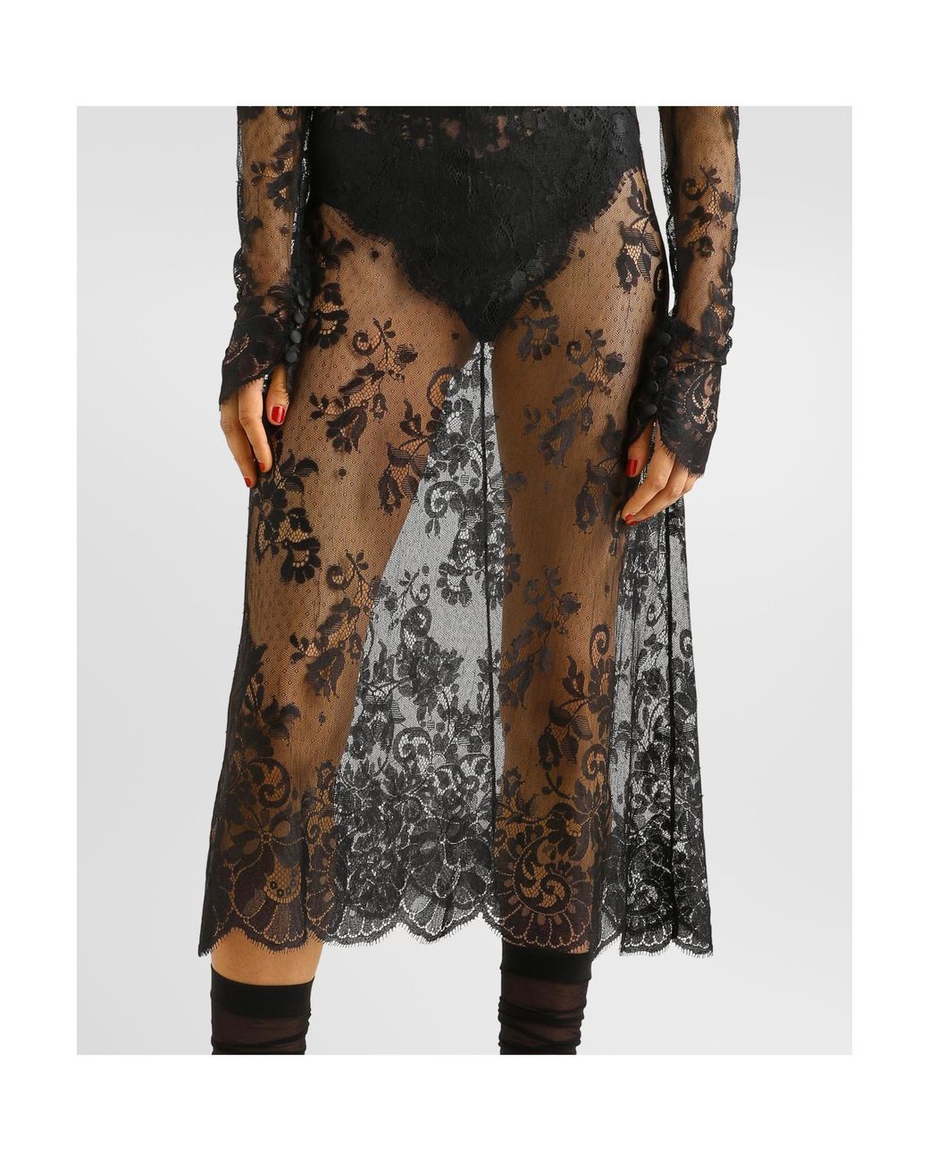 Dolce & Gabbana Black Chantilly Lace Dress