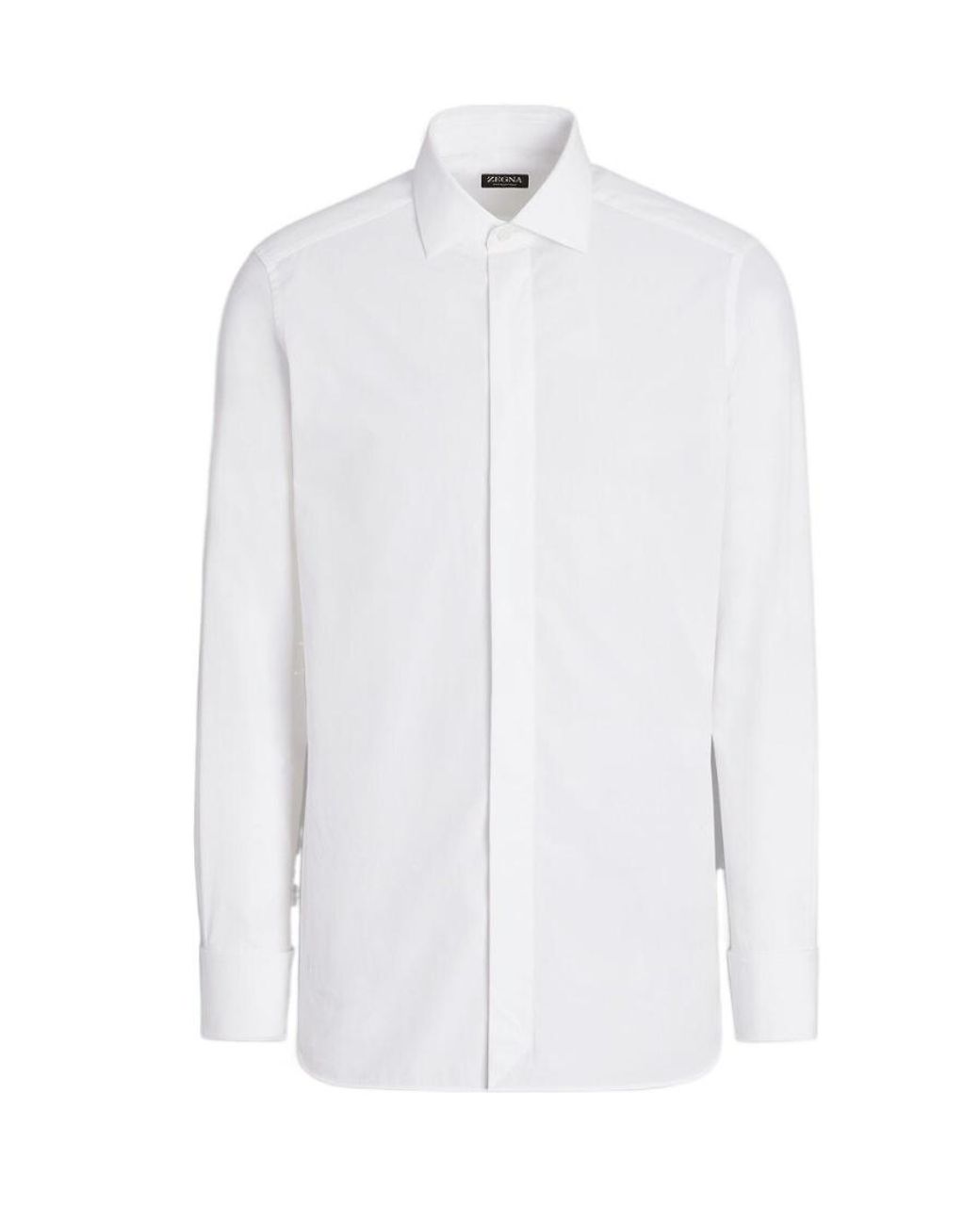 Zegna White Trofeo Long-Sleeved Shirt for men
