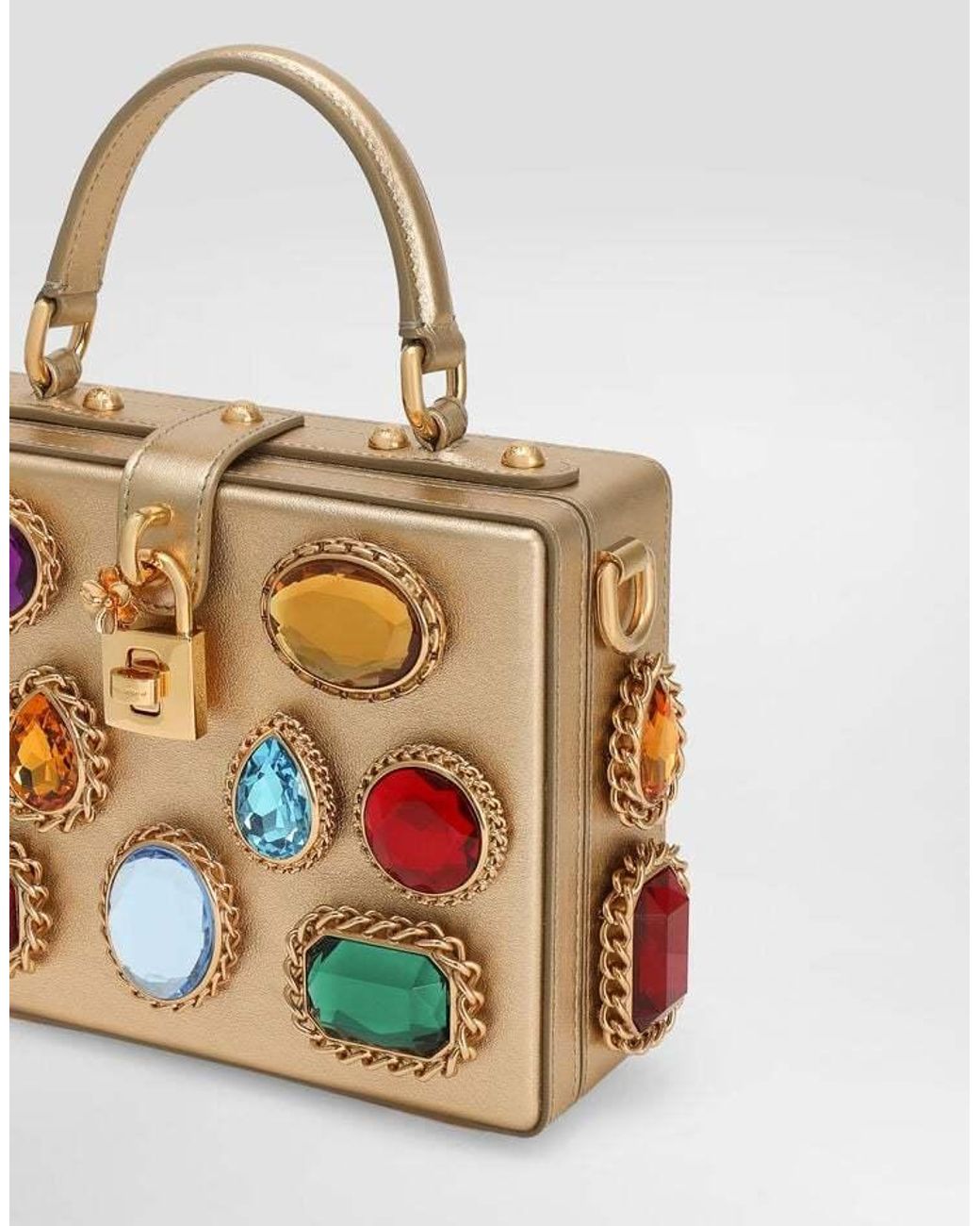 Dolce & Gabbana Multicolor Jewel-Embellished Box Tote Bag