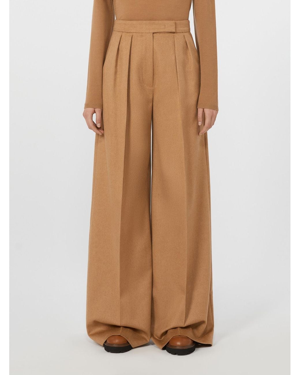 Max Mara Natural Ori Wide-Leg Trousers