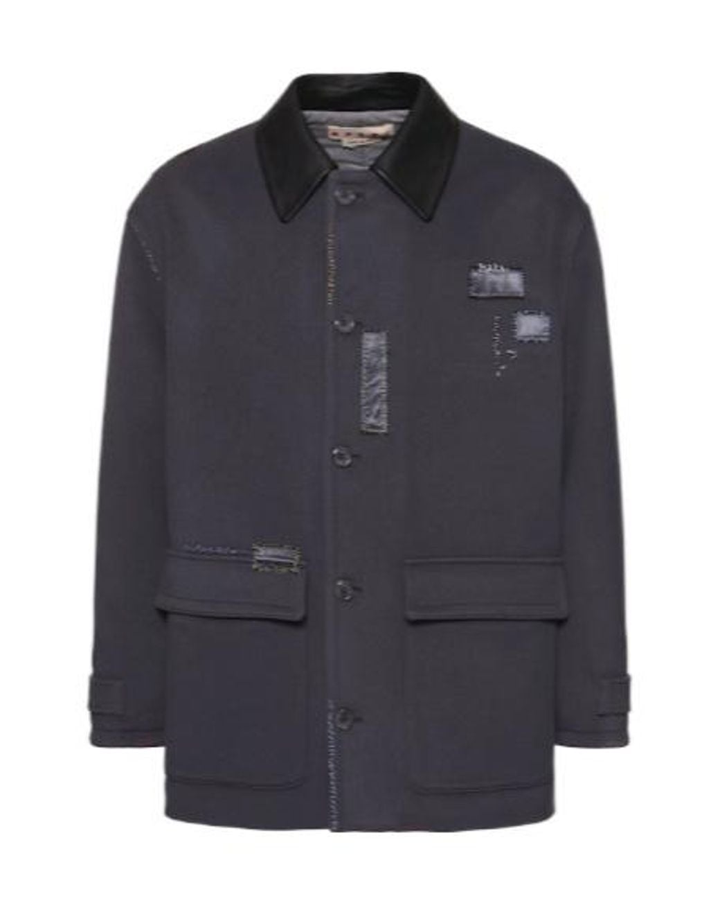 Marni Blue Longsleeve Cropped Coat for men
